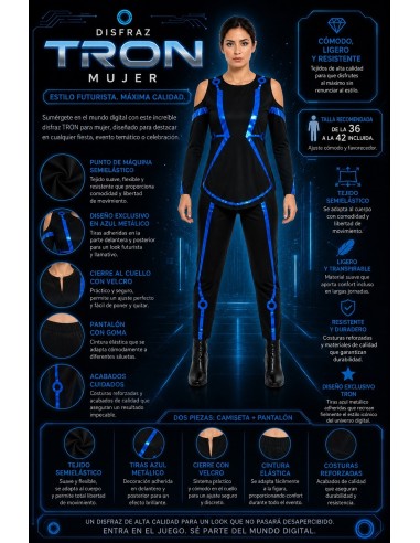 Déguisement Tron Femme Taille M Neuf | Déguisements pour Adultes Le Roi du Carnaval